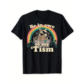 Be Awe My Tism Autistic Raccoon Printed Casual Short - Adult & Kids T-Shirts, Sweatshirts & Hoodies apparel design preview 1