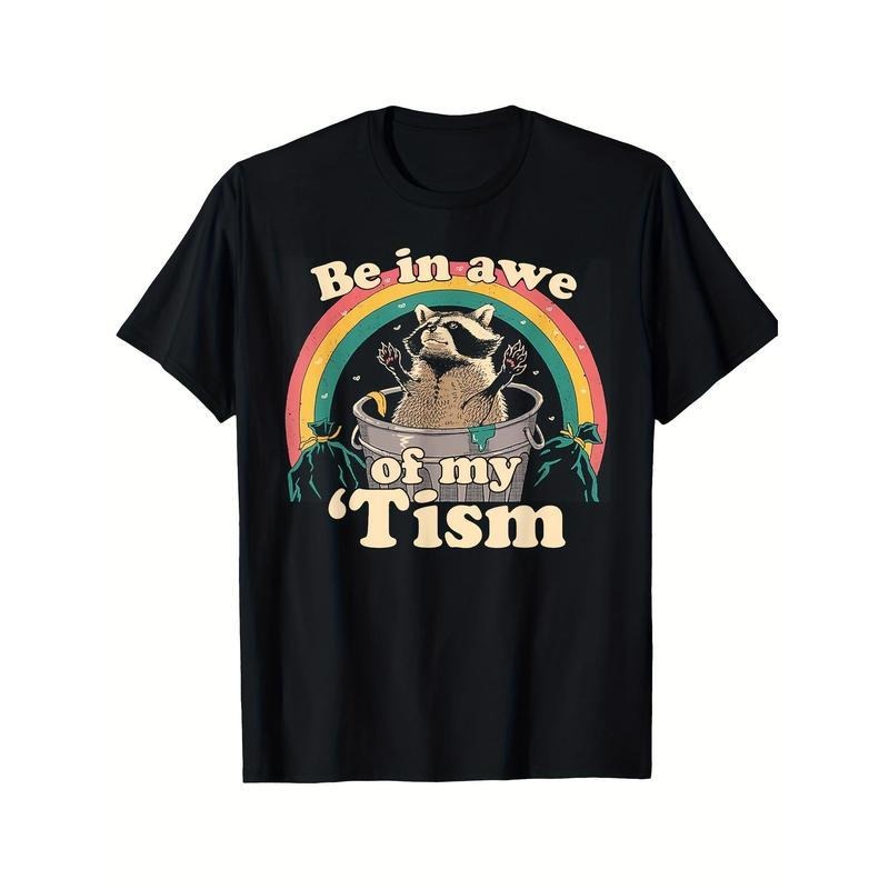 Be Awe My Tism Autistic Raccoon Printed Casual Short - Adult & Kids T-Shirts, Sweatshirts & Hoodies apparel design preview 1