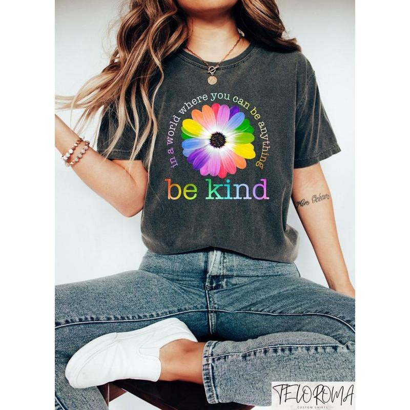 Be Kind World Where You Can Anything LGBTQ Pride - Adult & Kids T-Shirts, Sweatshirts & Hoodies apparel design preview 1