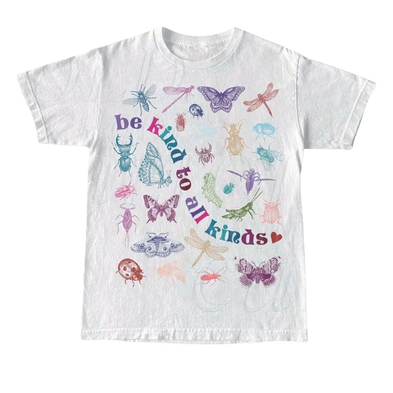 Be Kind All Kinds Retro 90s Butterly Nostalgia Love - Adult & Kids T-Shirts, Sweatshirts & Hoodies apparel design preview 1