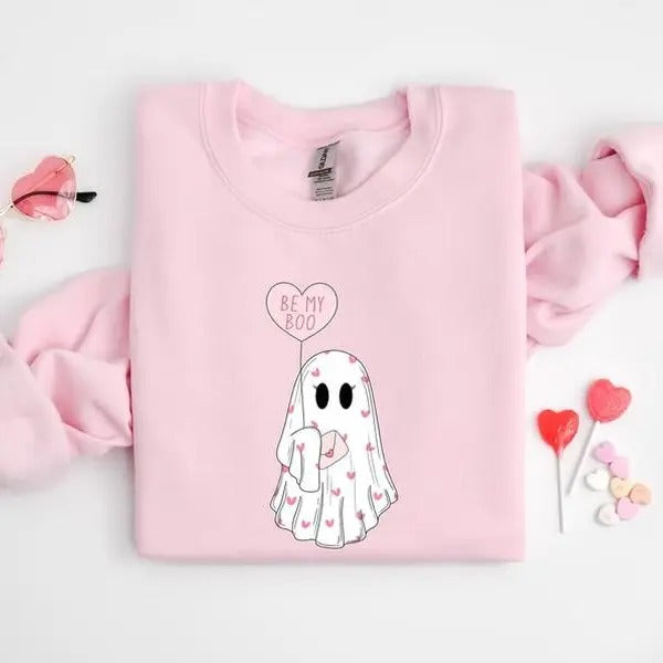 Be My Boo Ghost XOXO Heart - Adult & Kids T-Shirts, Sweatshirts & Hoodies apparel design preview 1