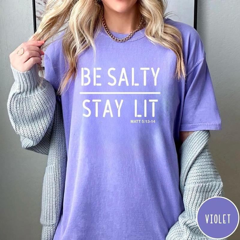 Be Salty Stay Lit Matthew 5:13 14 Christian Faith - Adult & Kids T-Shirts, Sweatshirts & Hoodies apparel design preview 1