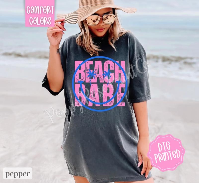 Beach Babe Comfort Colors Cute Summer Swimsuit Cover - Adult & Kids T-Shirts, Sweatshirts & Hoodies apparel design preview 1