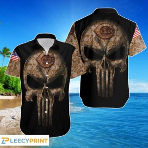 Beach Camouflage Skull Cincinnati Reds American Flag - Adult & Kids T-Shirts, Sweatshirts & Hoodies apparel design preview 1