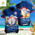 Texas Rangers Hawaiian Beachfront Dreams Custom MLB - Adult & Kids T-Shirts, Sweatshirts & Hoodies apparel design preview 1