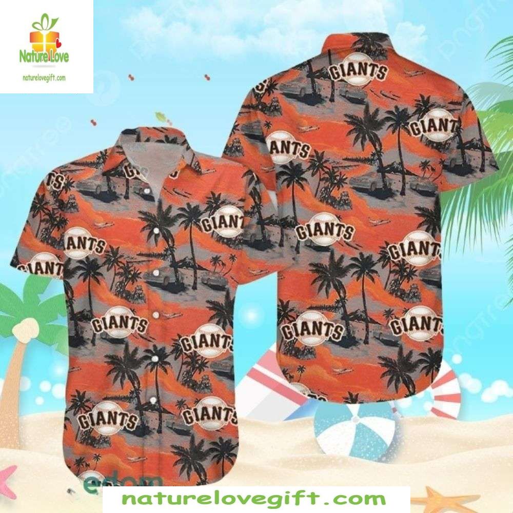 San Francisco Giants Hawaiian Beachfront Sunset Aloha - Adult & Kids T-Shirts, Sweatshirts & Hoodies apparel design preview 1