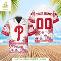 MLB Phillies Hawaiian White With Red Accents - Adult & Kids T-Shirts, Sweatshirts & Hoodies apparel design preview 1