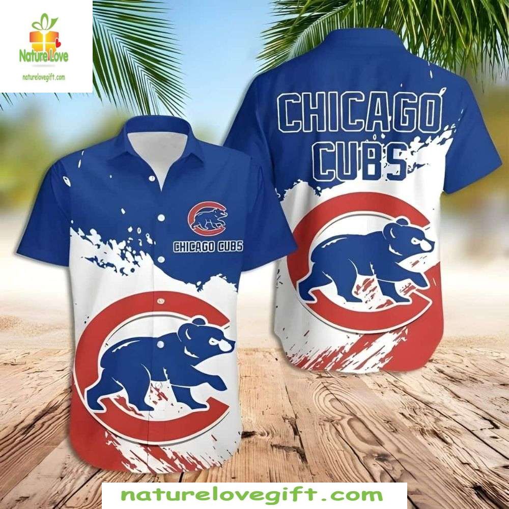 Chicago Cubs Hawaiian Bear Down Beachside Aloha - Adult & Kids T-Shirts, Sweatshirts & Hoodies apparel design preview 1