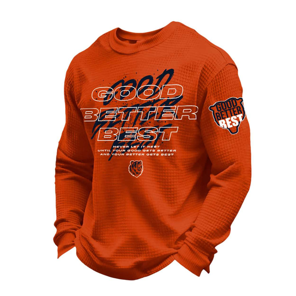 Orange-Bears Good Better Print Waffle Sweatshirt 3D Sweater - Gift Idea product image