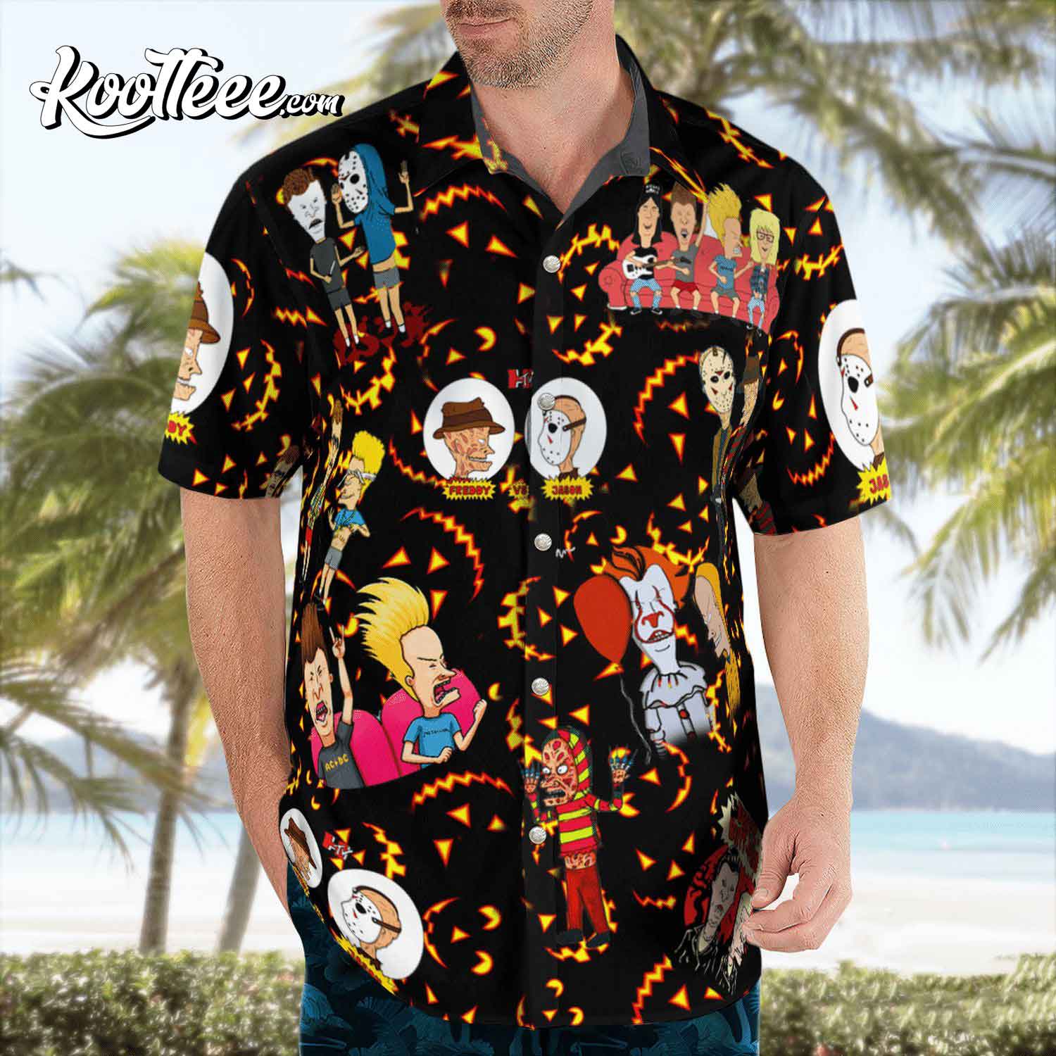 Beavis And Butt-Head Halloween Hawaiian - Adult & Kids T-Shirts, Sweatshirts & Hoodies apparel design preview 1