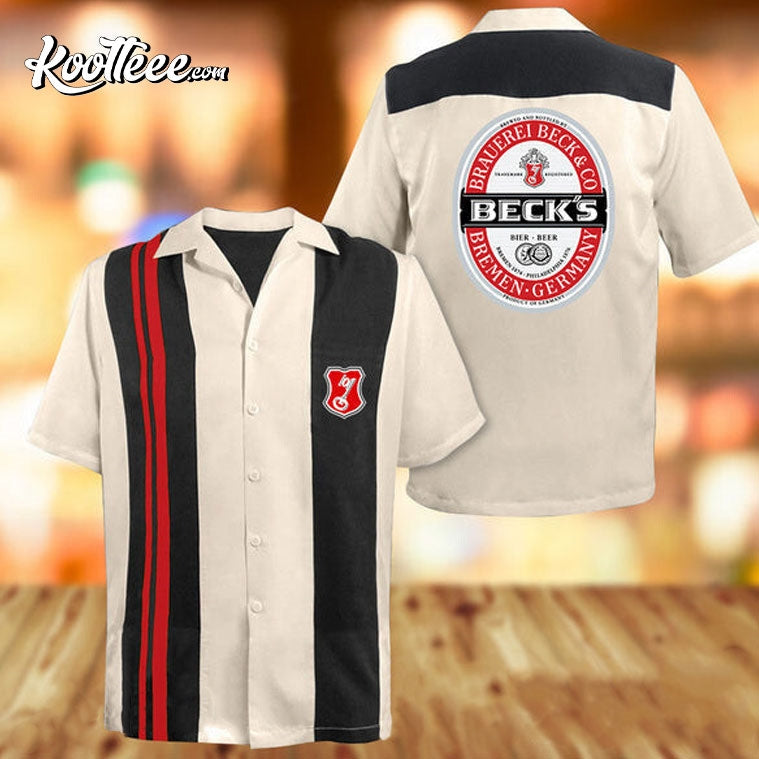 Becks Beer Vintage Beige Hawaiian - Adult & Kids T-Shirts, Sweatshirts & Hoodies apparel design preview 1
