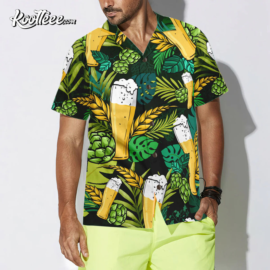 Beer Lovers Aloha Green Tropical Hawaiian - Adult & Kids T-Shirts, Sweatshirts & Hoodies apparel design preview 1