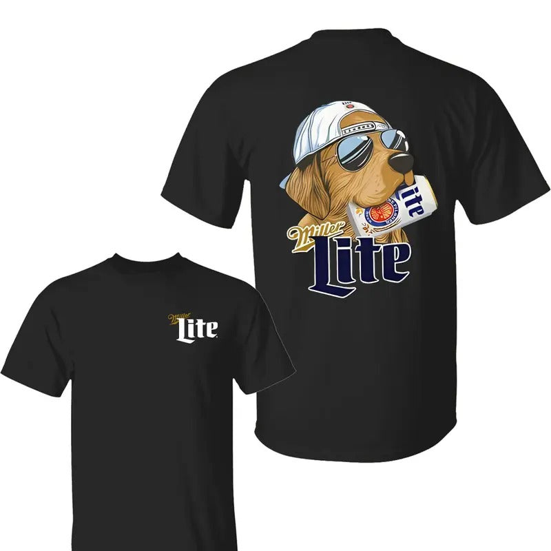 Beer Hunting Dog Classic Cotton 2 Side Print All Size - Adult & Kids T-Shirts, Sweatshirts & Hoodies apparel design preview 1