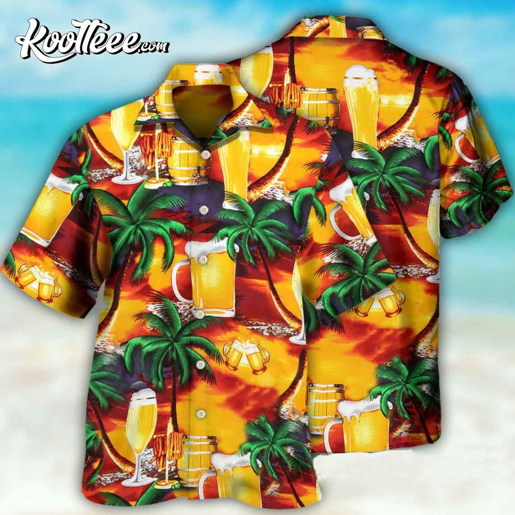 Beer In Paradise Lovers Tropical Hawaiian - Adult & Kids T-Shirts, Sweatshirts & Hoodies apparel design preview 1