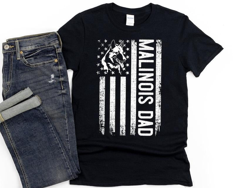Belgian Malinois Dad Dog Flag Lover - Adult & Kids T-Shirts, Sweatshirts & Hoodies apparel design preview 1