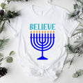 Believe Hanukkah Religious Jewish Friend Candle - Adult & Kids T-Shirts, Sweatshirts & Hoodies apparel design preview 1