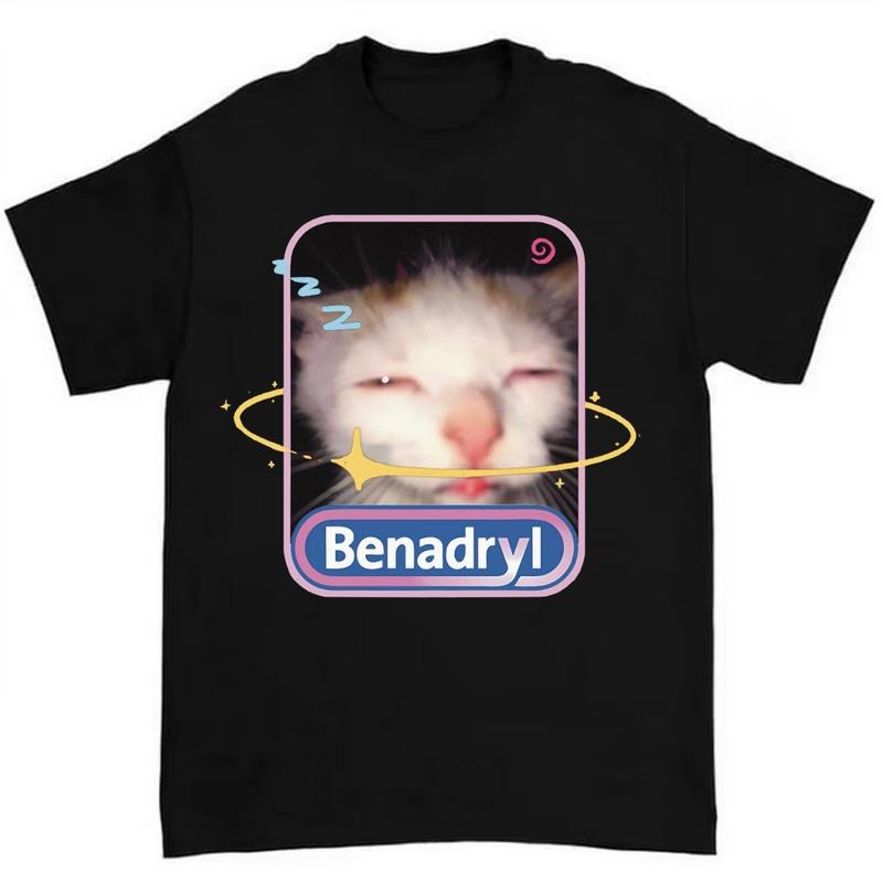 Benadryl Cat Highlighting Hilarious Adorable Meme - Adult & Kids T-Shirts, Sweatshirts & Hoodies apparel design preview 1