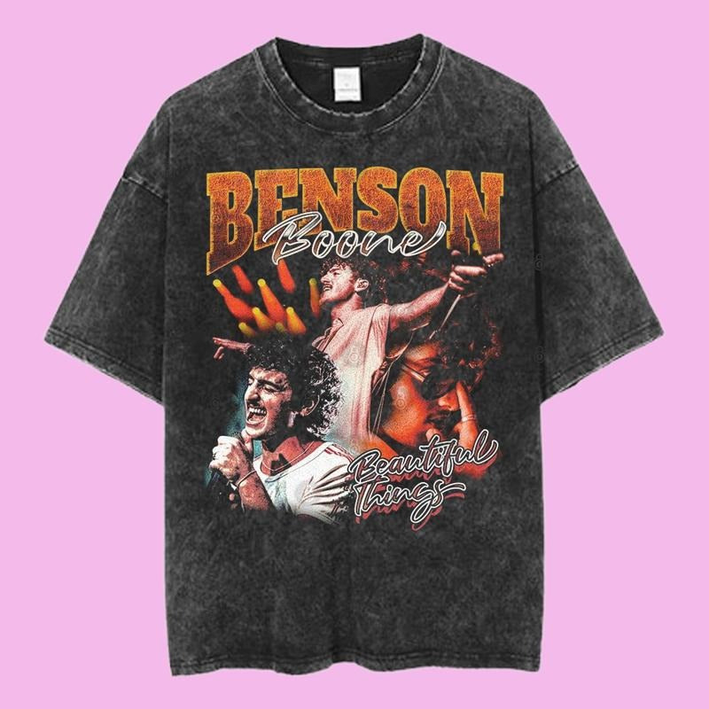 Benson Boone Things Tour Retro Concert Vintage Rock - Adult & Kids T-Shirts, Sweatshirts & Hoodies apparel design preview 1