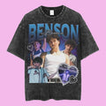 Benson Boone Heart Collage Retro Blue Fan Art - Adult & Kids T-Shirts, Sweatshirts & Hoodies apparel design preview 1