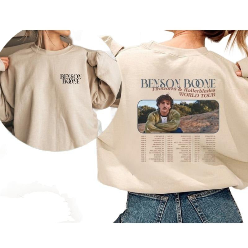 Benson Boone Fireworks Rollerblades World Tour - Adult & Kids T-Shirts, Sweatshirts & Hoodies apparel design preview 1