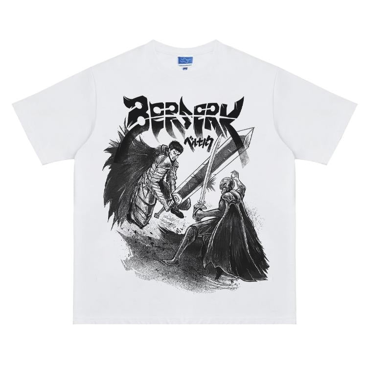 Berserk "Grudge Black Swordsman" Vintage Anime 100% - Adult & Kids T-Shirts, Sweatshirts & Hoodies apparel design preview 1