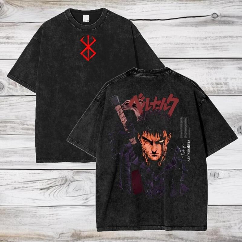 Berserk Anime Acid Washed Guts Him Fresh Updated - Adult & Kids T-Shirts, Sweatshirts & Hoodies apparel design preview 1
