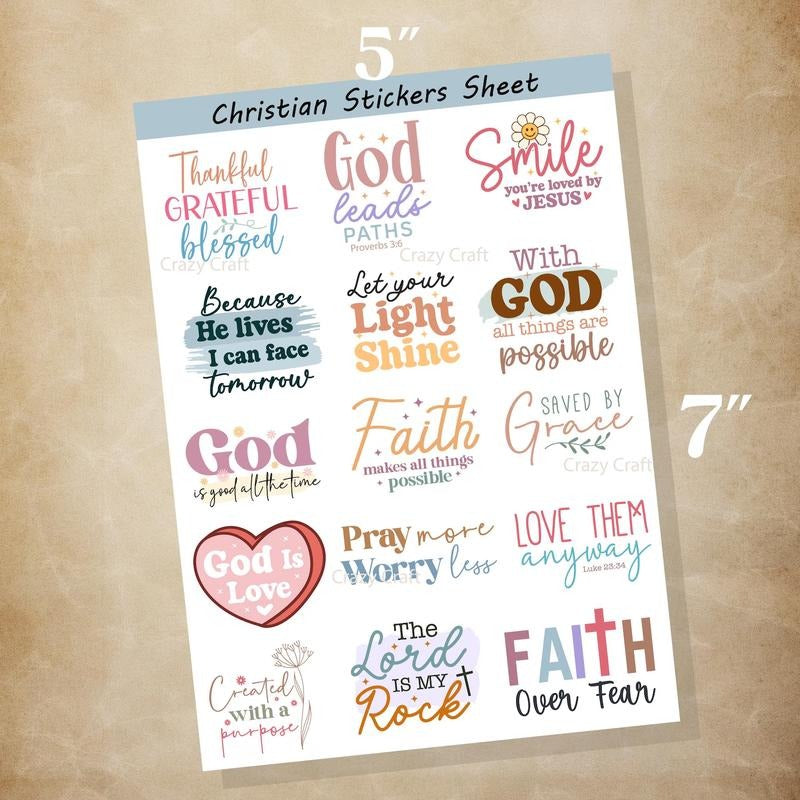 Bible Verse Sticker Pack Journaling Prayer Faith - Adult & Kids T-Shirts, Sweatshirts & Hoodies apparel design preview 1