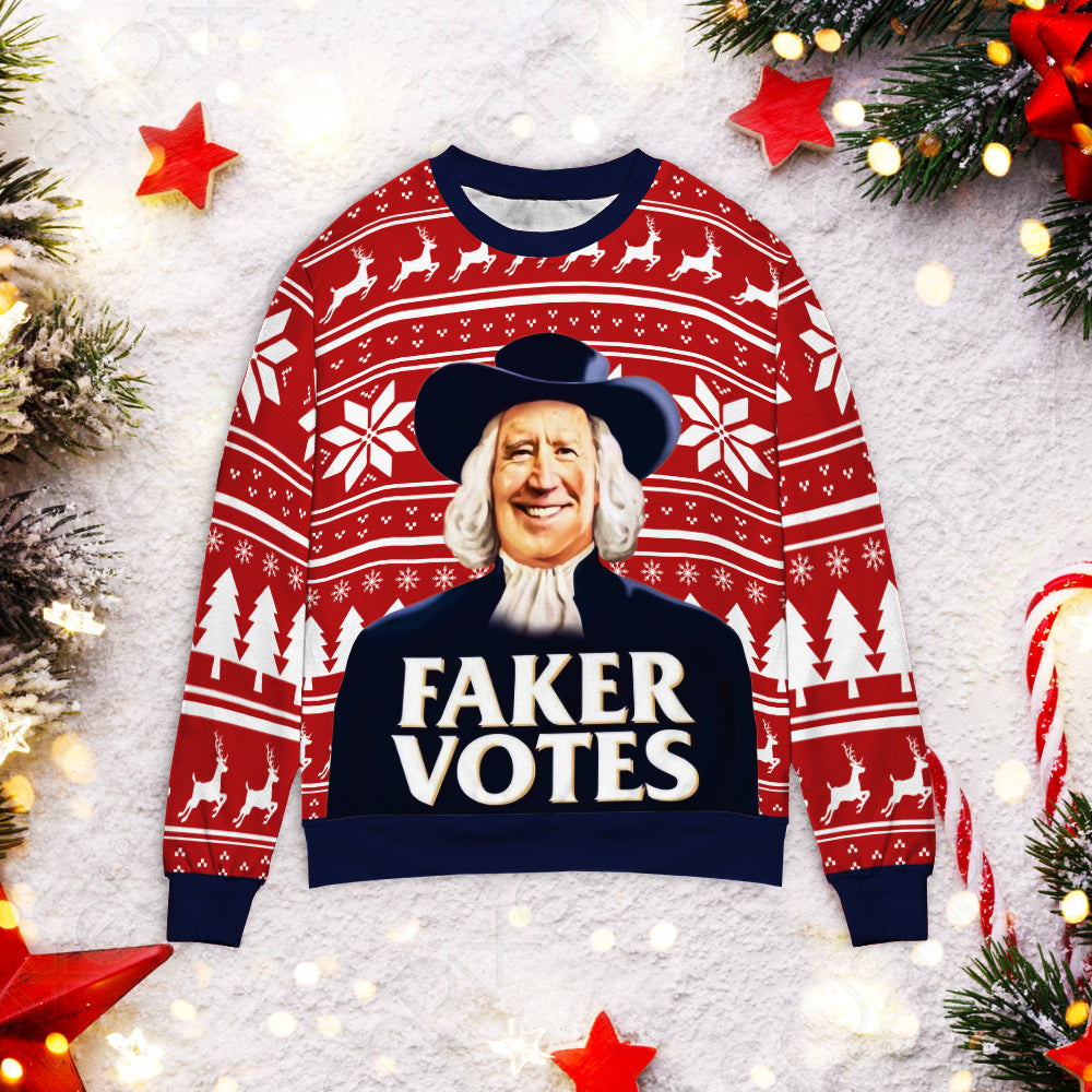 B*den Faker votes 3D Christmas Sweater - Holiday Gift product image