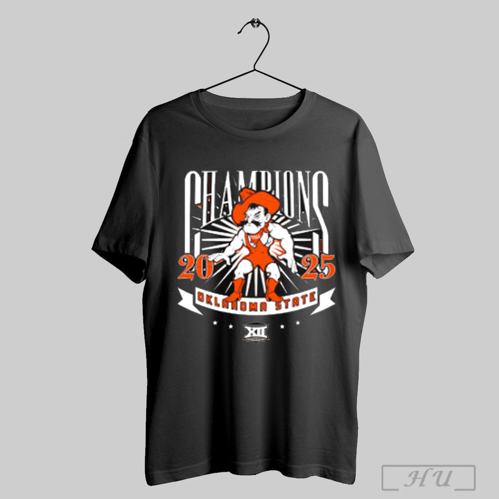 Big 12 Wrestling 2025 Oklahoma State Xii - Adult & Kids T-Shirts, Sweatshirts & Hoodies apparel design preview 1