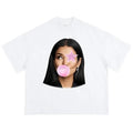 Big Face Jhenee Pink Star Bubble Gum Cotton Fabric - Adult & Kids T-Shirts, Sweatshirts & Hoodies apparel design preview 1