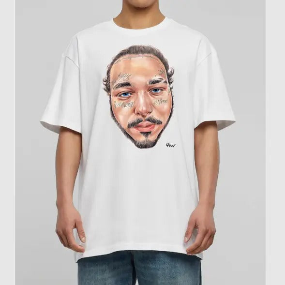 Big Face Post Maloneee Cotton Fabric - Adult & Kids T-Shirts, Sweatshirts & Hoodies apparel design preview 1