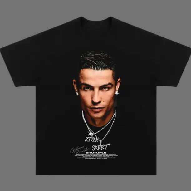 Big Face Ronaldo Vintage Soccer Menswear Womenswear - Adult & Kids T-Shirts, Sweatshirts & Hoodies apparel design preview 1