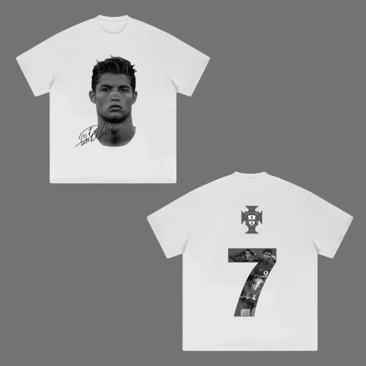 Big Head Ronaldo 2 Sided Vintage Soccer Menswear - Adult & Kids T-Shirts, Sweatshirts & Hoodies apparel design preview 1