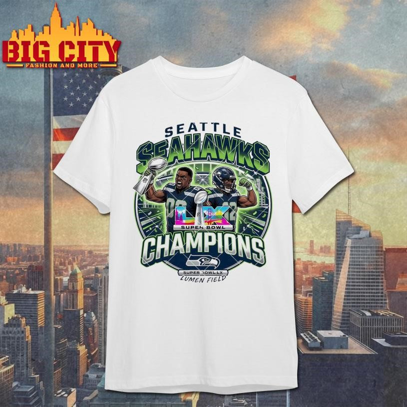 Big LX Game Football 2026 Seahawks Seattle Champions - Adult & Kids T-Shirts, Sweatshirts & Hoodies apparel design preview 1