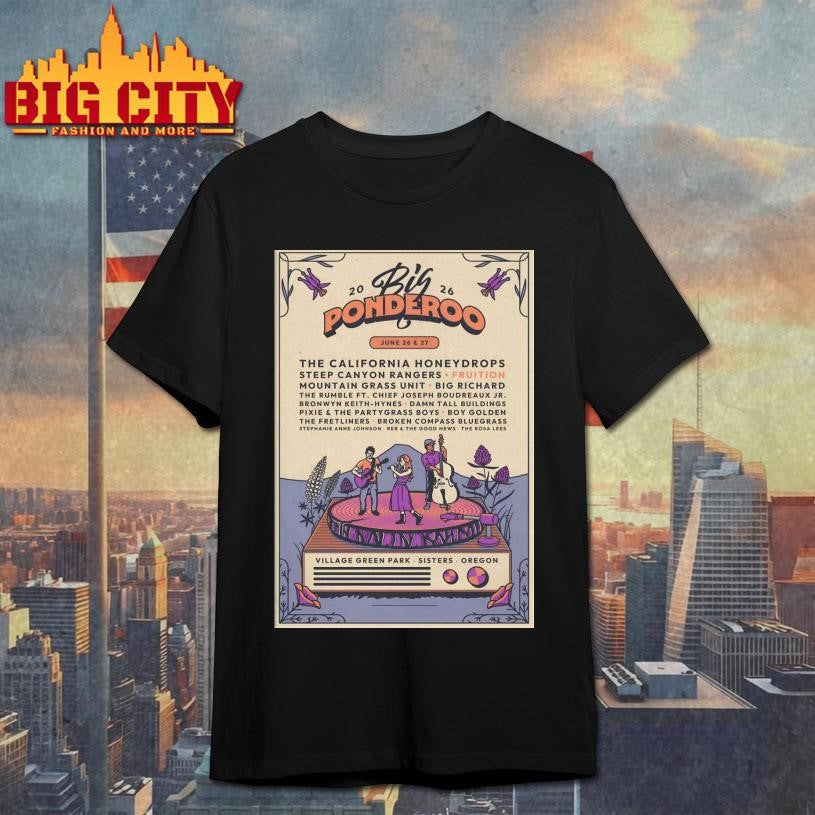 Big Ponderoo Music And Art Festival In Sisters OR On - Adult & Kids T-Shirts, Sweatshirts & Hoodies apparel design preview 1