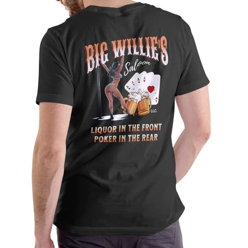 Big Willie'S Saloon Casual Short Sleeve Top Poker - Adult & Kids T-Shirts, Sweatshirts & Hoodies apparel design preview 1