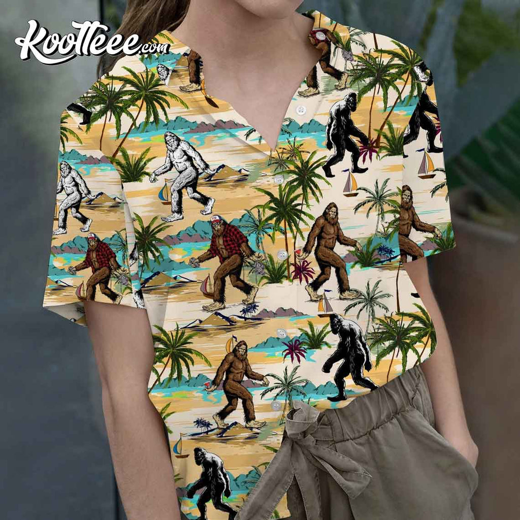 Bigfoot Hawaiian Tropical Summer Aloha - Adult & Kids T-Shirts, Sweatshirts & Hoodies apparel design preview 1