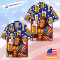 Bigfoot Love Beer Patriotic USA 4th Of July Hawaiian - Adult & Kids T-Shirts, Sweatshirts & Hoodies apparel design preview 1