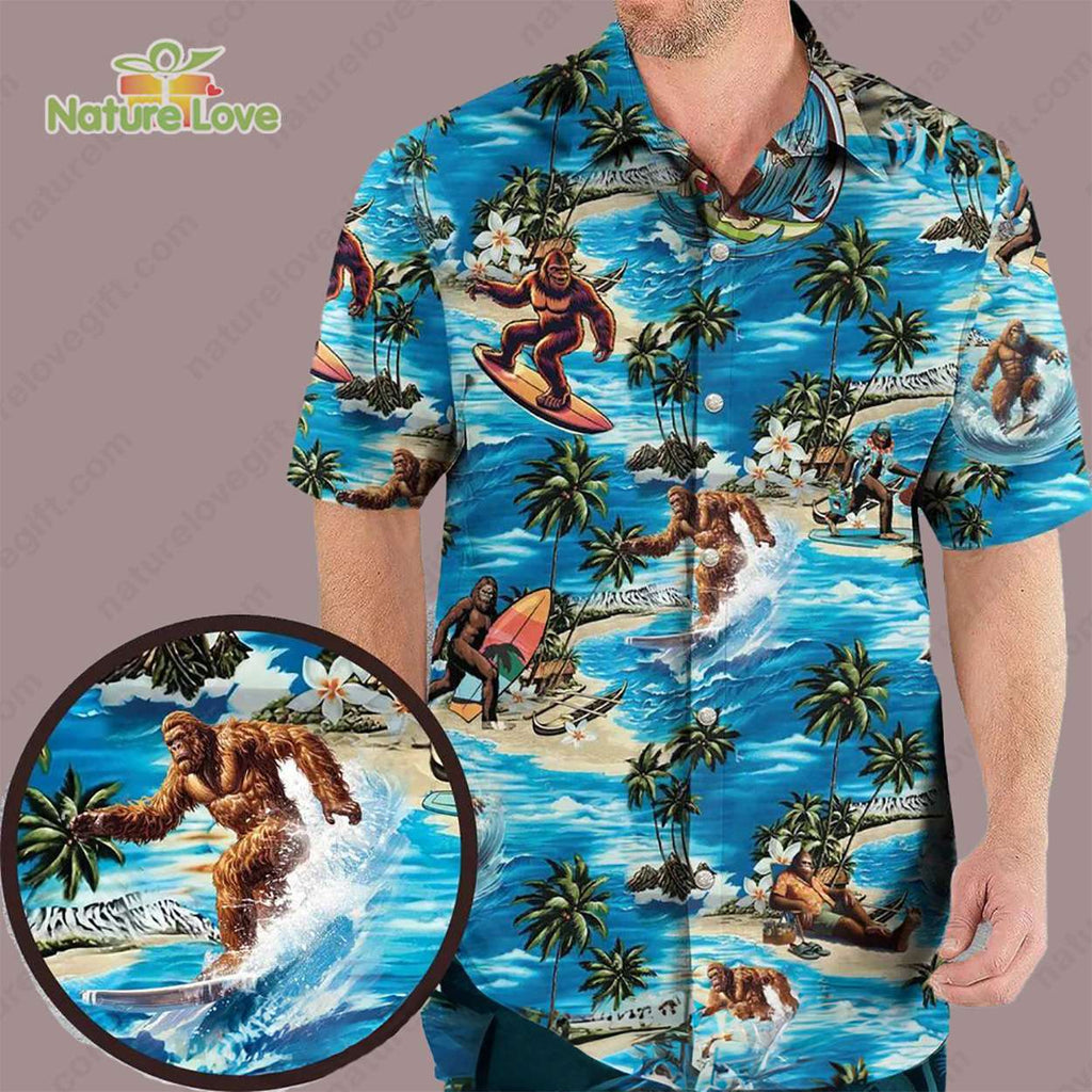 Bigfoot The Closer I Get To Nature Islands Hawaiian - Adult & Kids T-Shirts, Sweatshirts & Hoodies apparel design preview 1