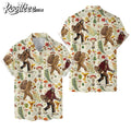Bigfoot with Morel Mushroom Hawaiian - Adult & Kids T-Shirts, Sweatshirts & Hoodies apparel design preview 1