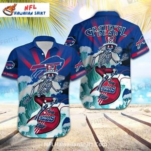 Bills Aloha Grateful Dead Skeleton With Surfboard - Adult & Kids T-Shirts, Sweatshirts & Hoodies apparel design preview 1