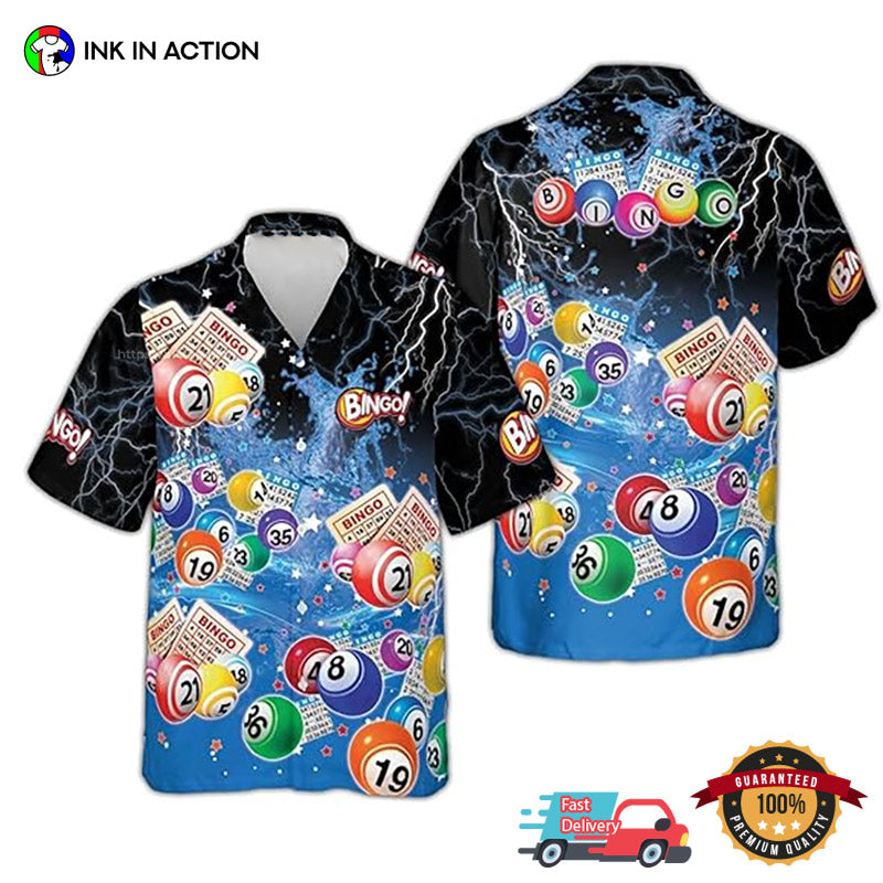 Bingo Number Ball Casino Game Hawaiian - Adult & Kids T-Shirts, Sweatshirts & Hoodies apparel design preview 1