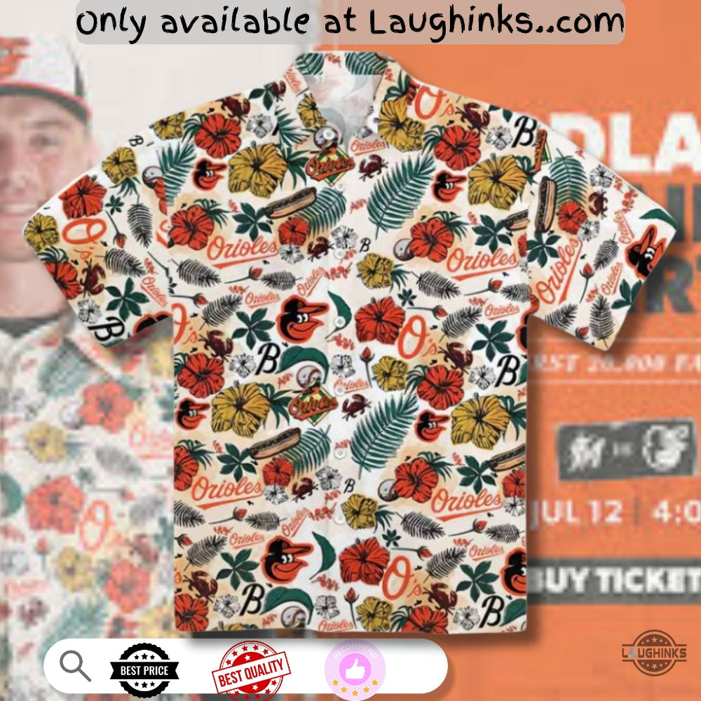 Birdland Baltimore Orioles Hawaiian 2025 Giveaway - Adult & Kids T-Shirts, Sweatshirts & Hoodies apparel design preview 1