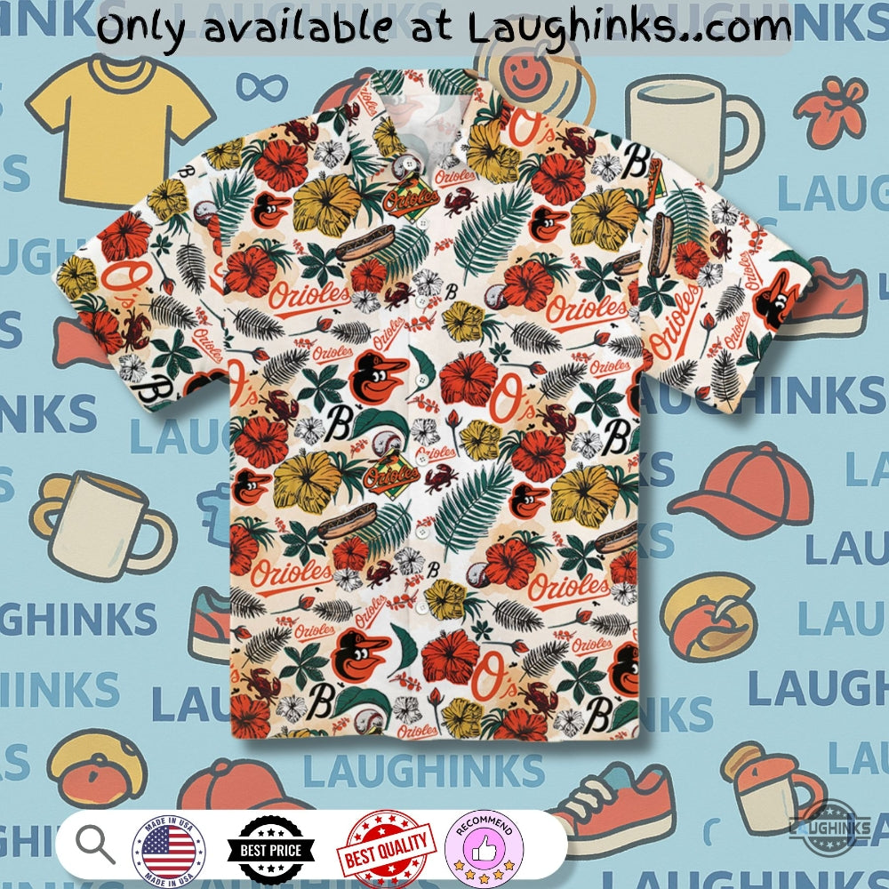 Birdland Baltimore Orioles Hawaiian Giveaway Night - Adult & Kids T-Shirts, Sweatshirts & Hoodies apparel design preview 1