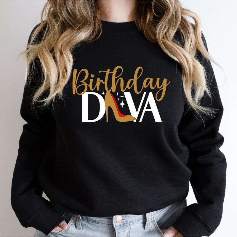 Diva Princess Girlfriend Girl Bday Woman Her. Casual - Adult & Kids T-Shirts, Sweatshirts & Hoodies apparel design preview 1