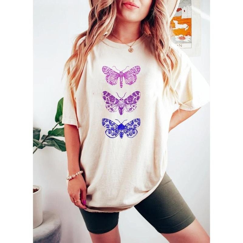 Bisexual Butterflies Subtle Discreet Bi Pride Queer - Adult & Kids T-Shirts, Sweatshirts & Hoodies apparel design preview 1