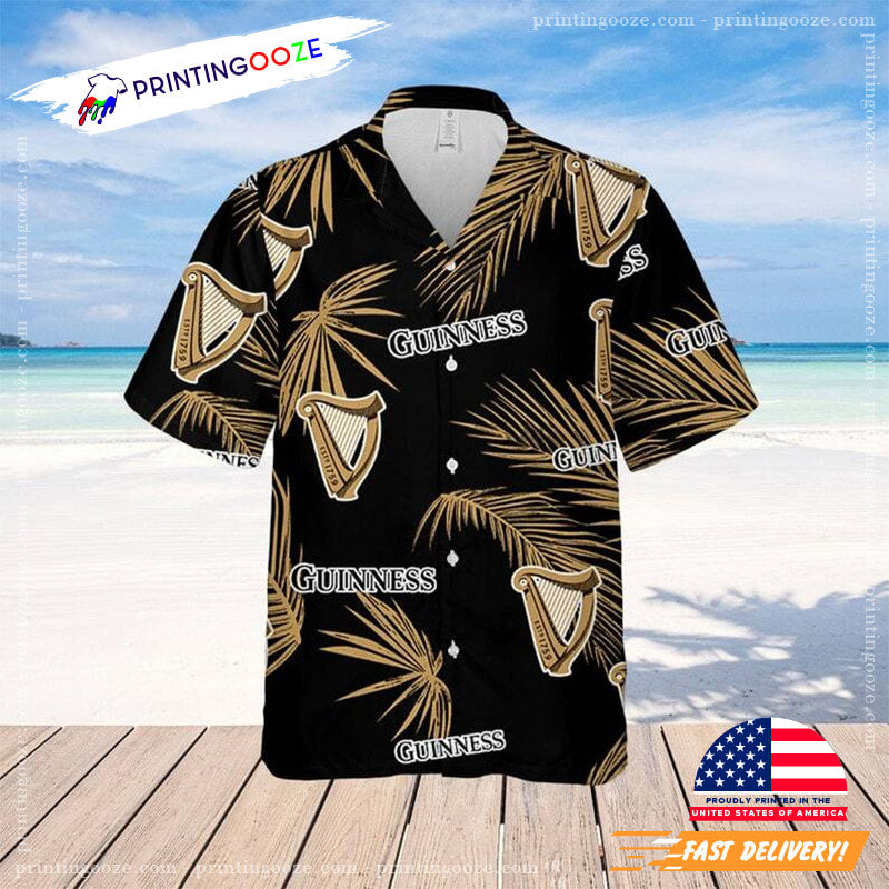 Black Aloha Palm Leaves Pattern Guinness Hawaiian - Adult & Kids T-Shirts, Sweatshirts & Hoodies apparel design preview 1