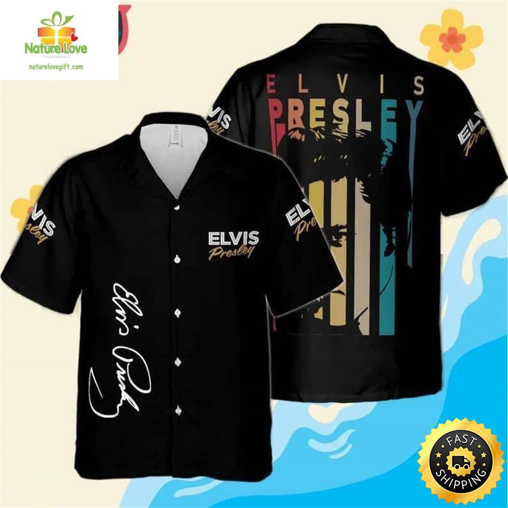 Elvis Presley Hawaiian Black Aloha Gift for Rock Fans - Adult & Kids T-Shirts, Sweatshirts & Hoodies apparel design preview 1