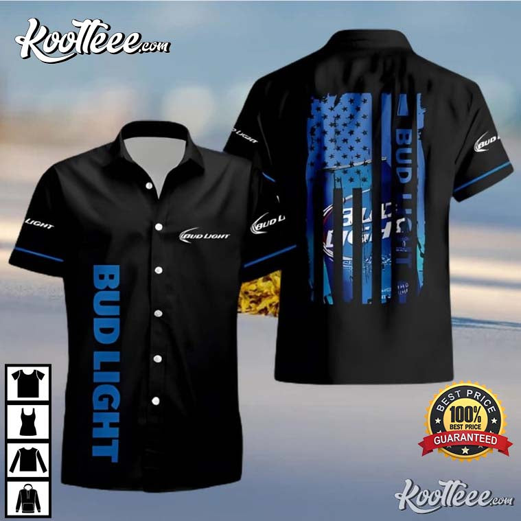 Black Bud Light Gift For Beer Lovers Hawaiian - Adult & Kids T-Shirts, Sweatshirts & Hoodies apparel design preview 1