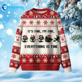 Black Cat It’s Fine I’m Fine Everything Is Fine Ugly Christmas Sweater - Holiday Gift product image